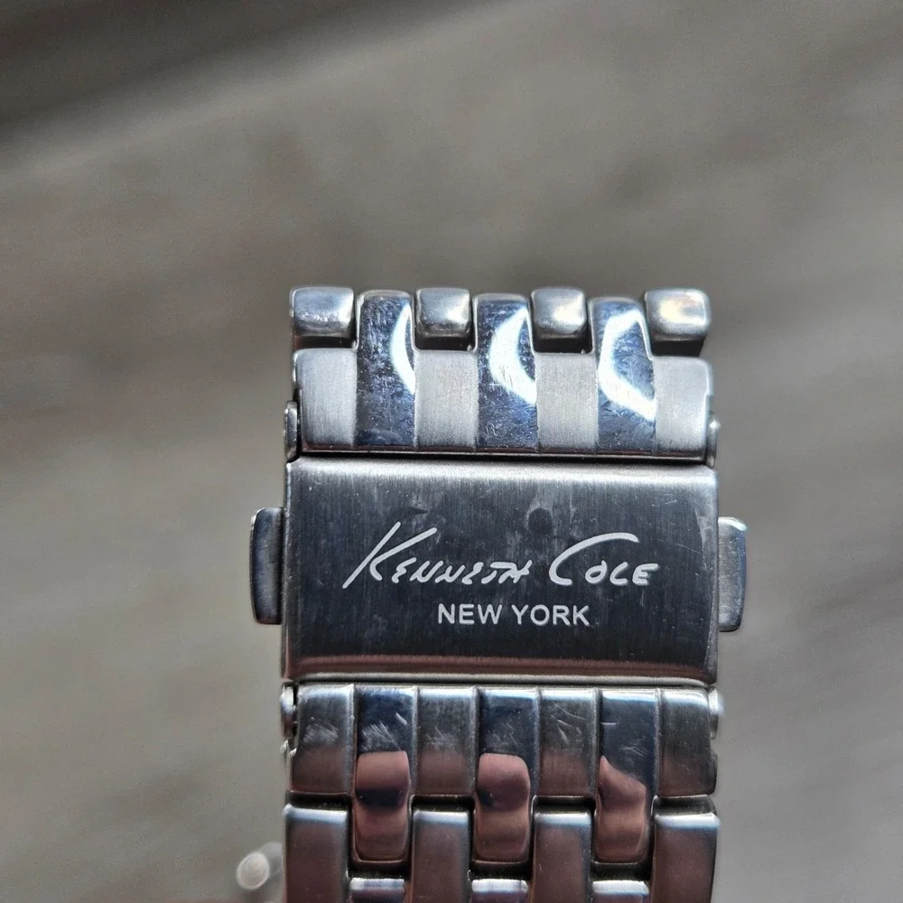 Kenneth Cole New York SS Steel Men's Watch KC3808 Black Dial Date Tested Dress 8